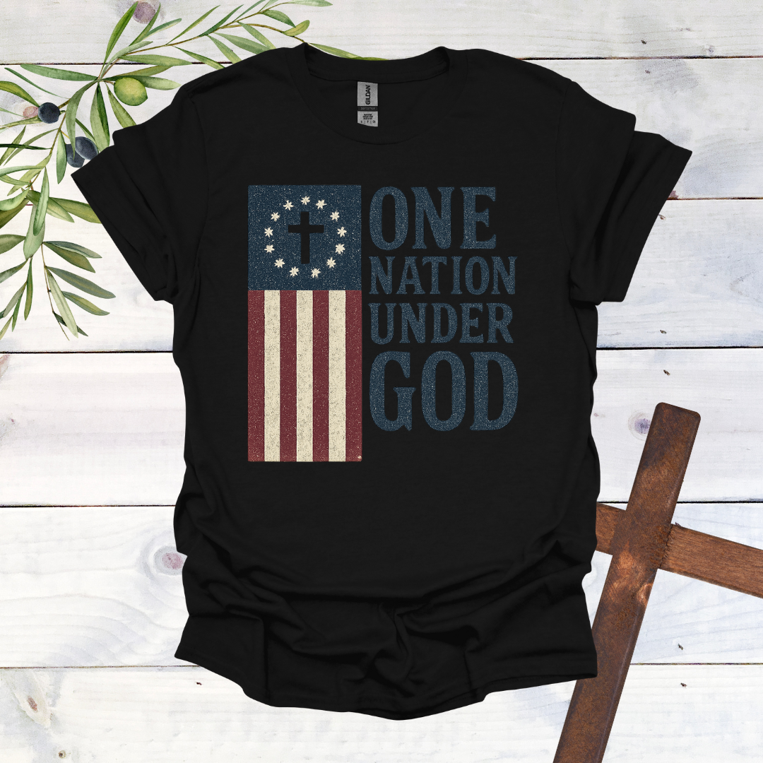 One Nation Under God American Flag T-Shirt
