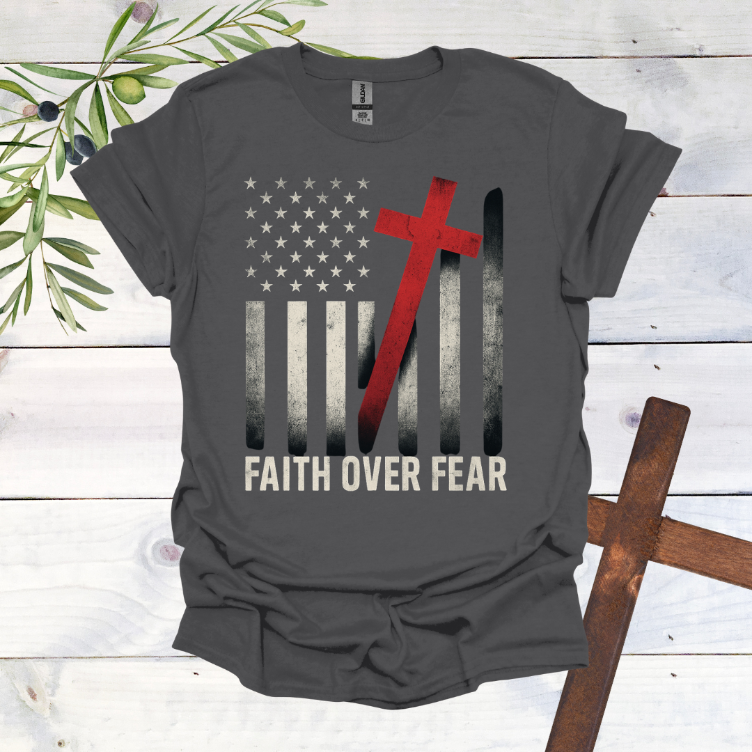 Faith over Fear America Crooked Cross T-Shirt
