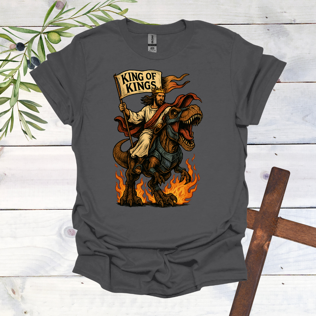 King of Kings - Jesus Christ Tames a T-Rex - T-Shirt
