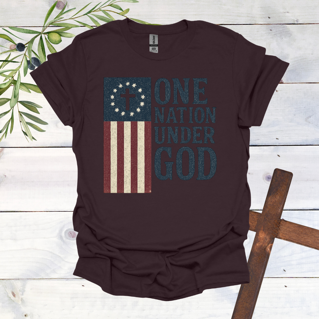 One Nation Under God American Flag T-Shirt