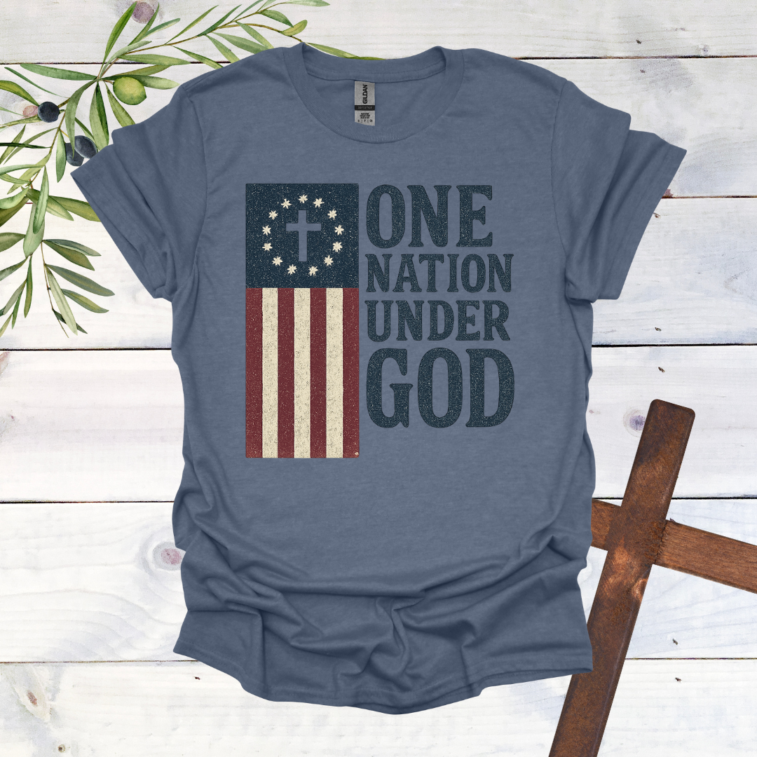 One Nation Under God American Flag T-Shirt