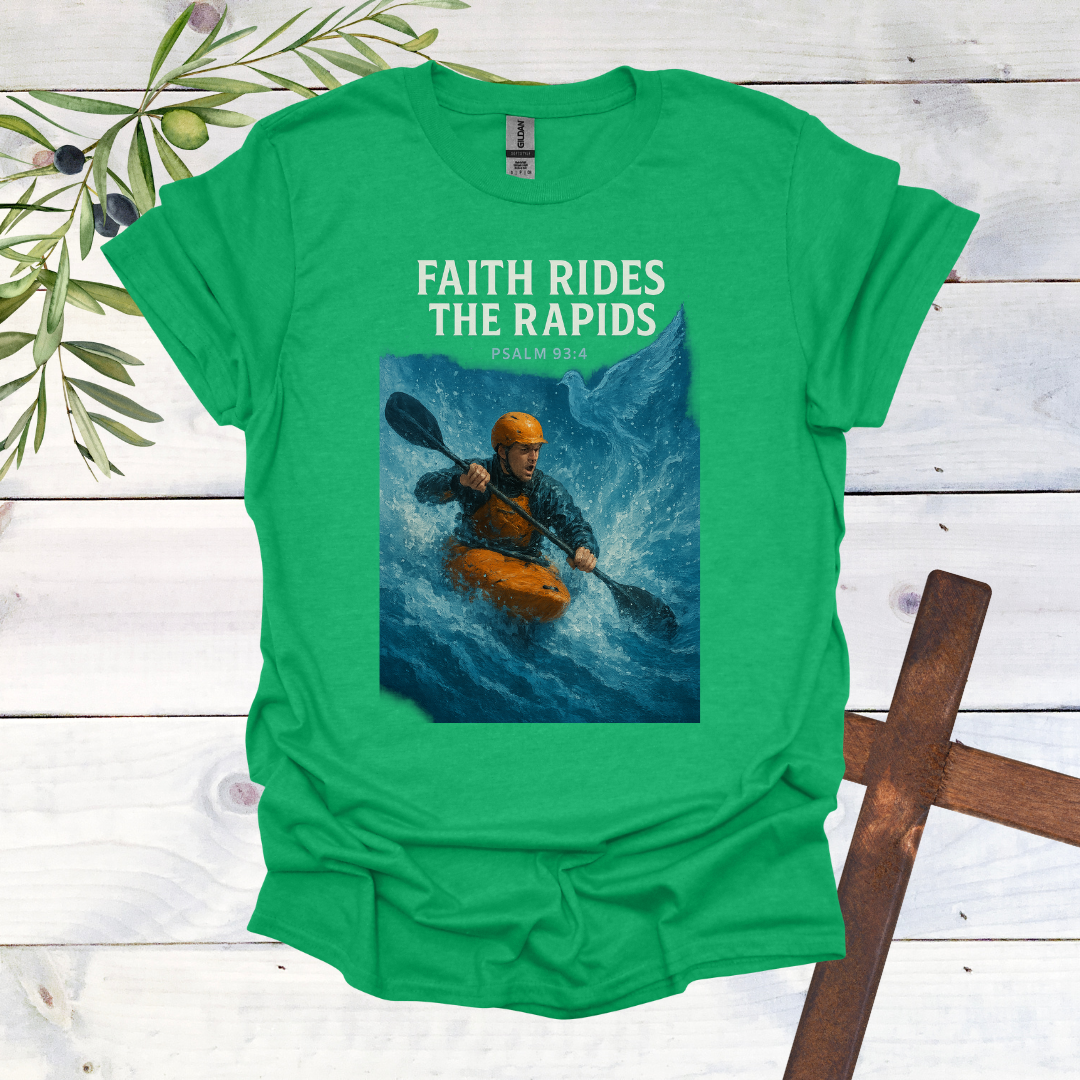 Faith Rides the Rapids - Psalms 93:4 - T-Shirt
