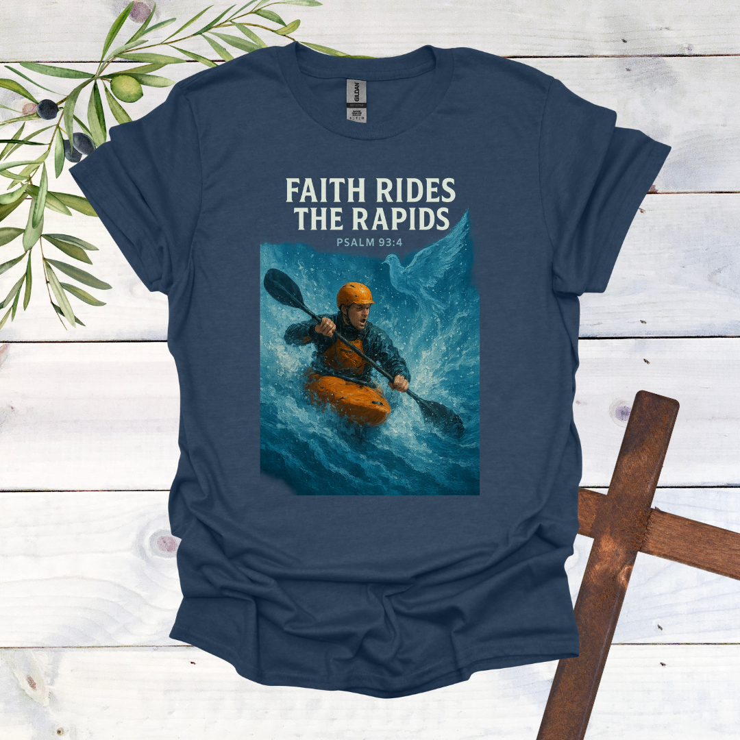 Faith Rides the Rapids - Psalms 93:4 - T-Shirt
