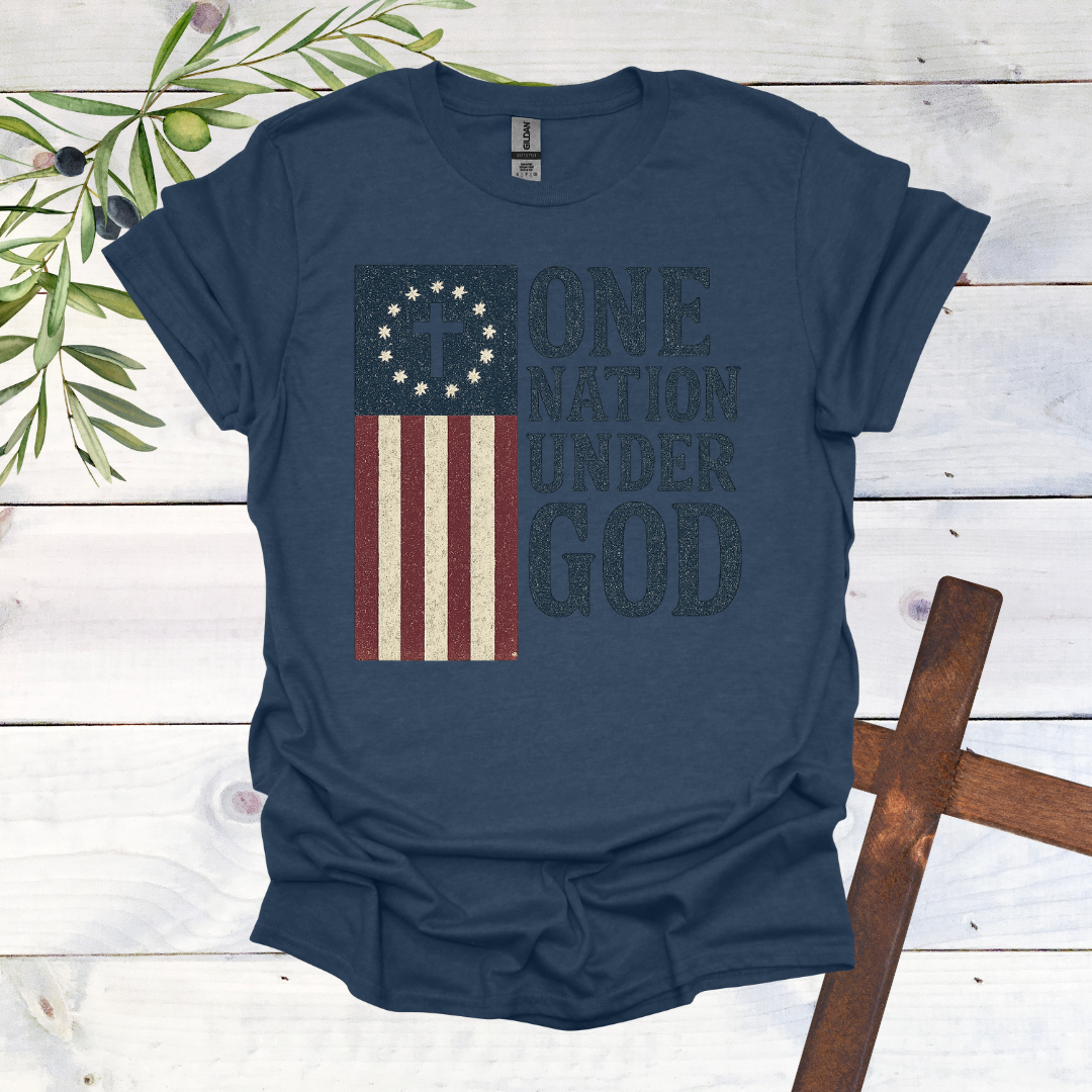 One Nation Under God American Flag T-Shirt