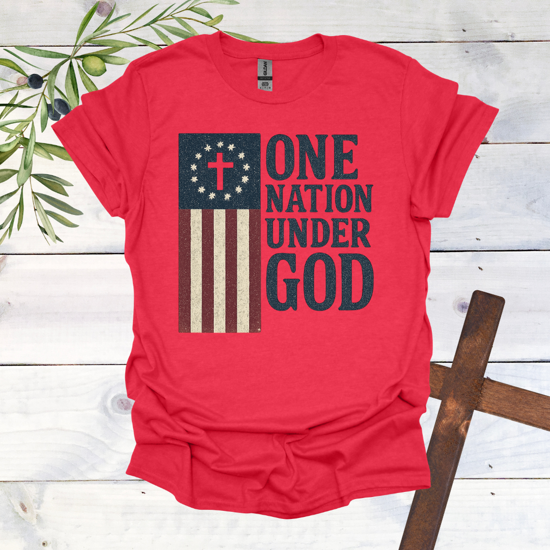 One Nation Under God American Flag T-Shirt