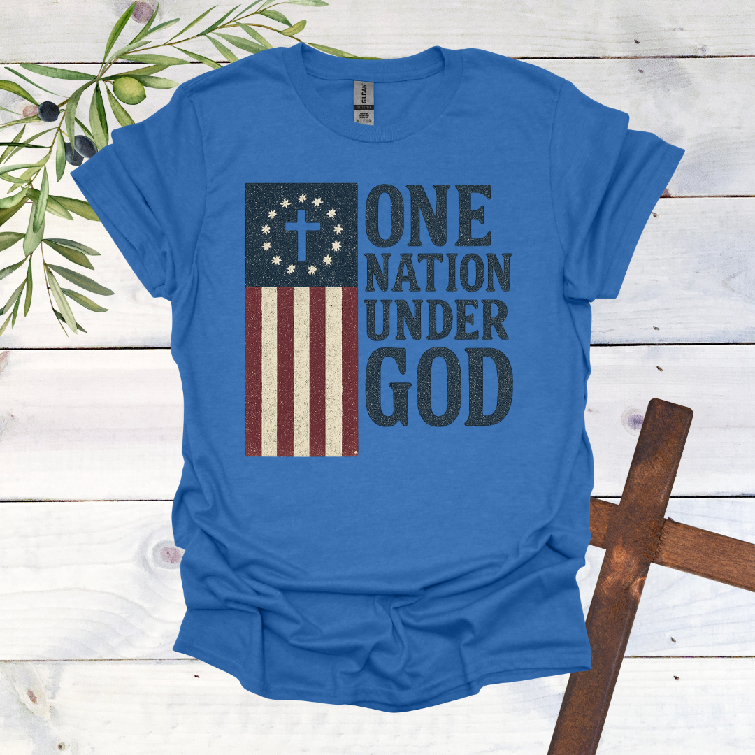 One Nation Under God American Flag T-Shirt