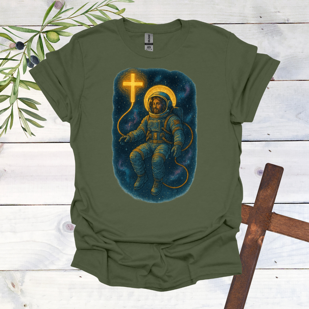 Christian Astronaut - Powered by the Cross - T-Shirt