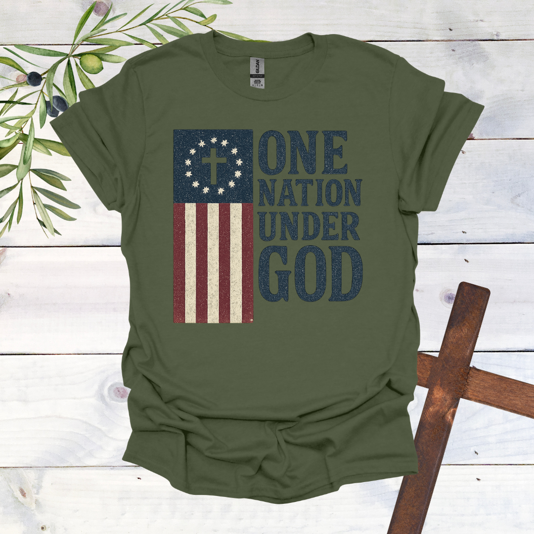One Nation Under God American Flag T-Shirt