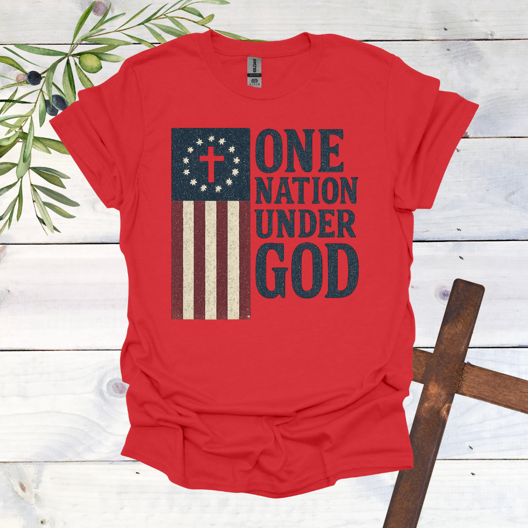 One Nation Under God American Flag T-Shirt