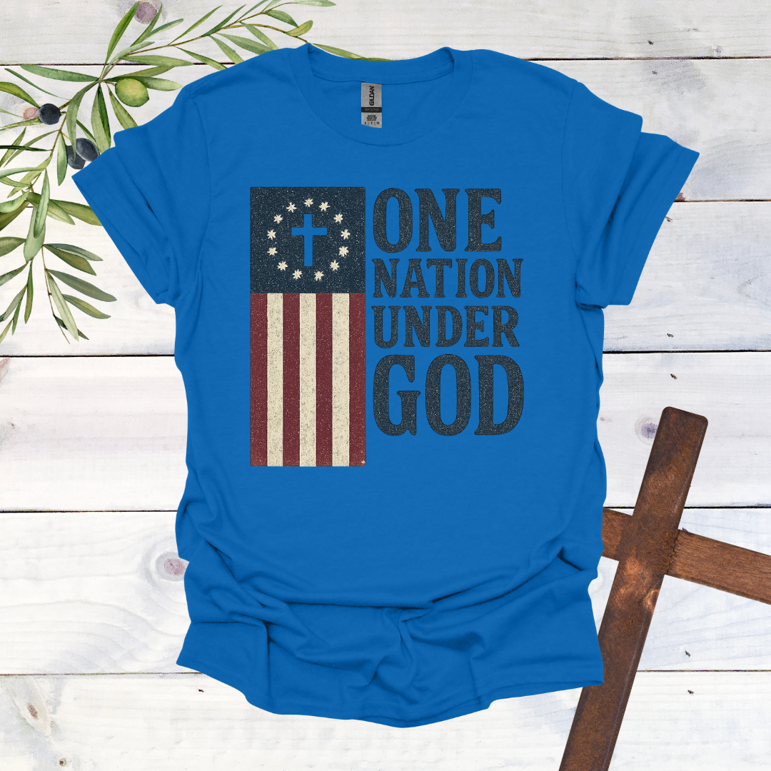 One Nation Under God American Flag T-Shirt