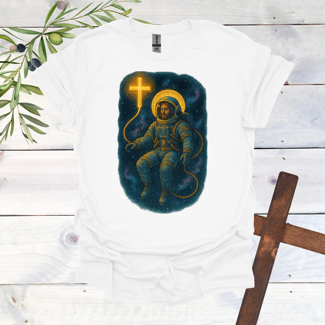 Christian Astronaut - Powered by the Cross - T-Shirt