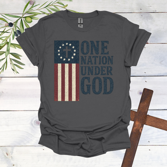 One Nation Under God American Flag T-Shirt