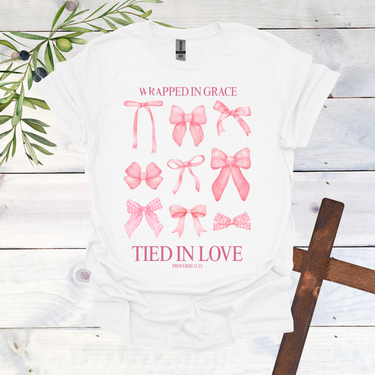Wrapped in Grace Tied in Love T-Shirt